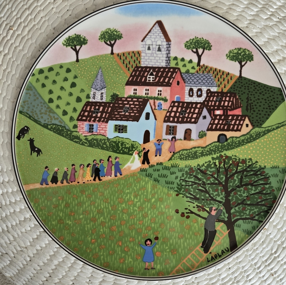 Villerroy & Boch Cake Plate Appetizer Platter Wedding Church Scene - Picture 7 of 7
